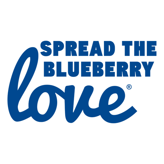 Blueberry Love logo, "Spread the Blueberry love."