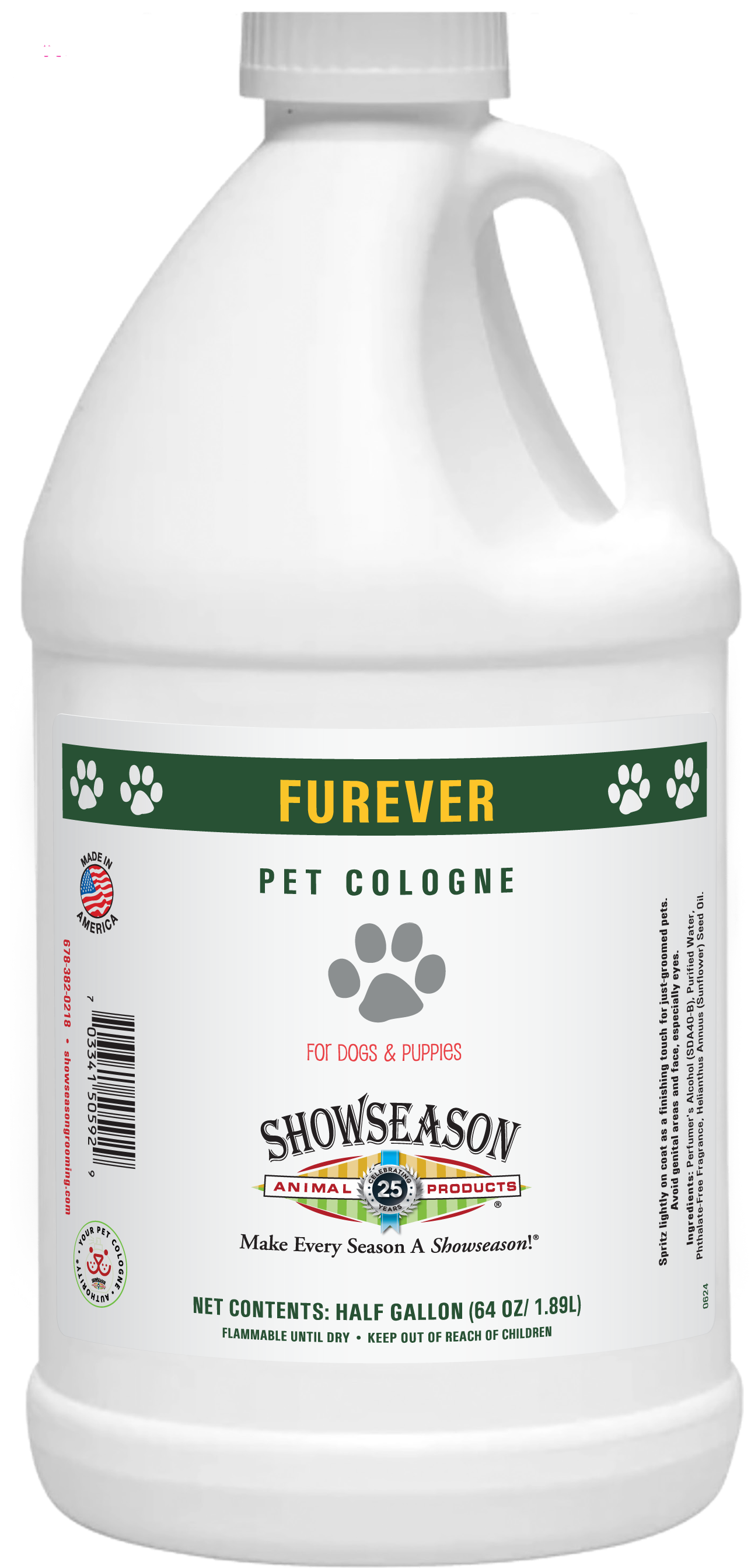 Furever Pet Cologne in half gallon bottle. 