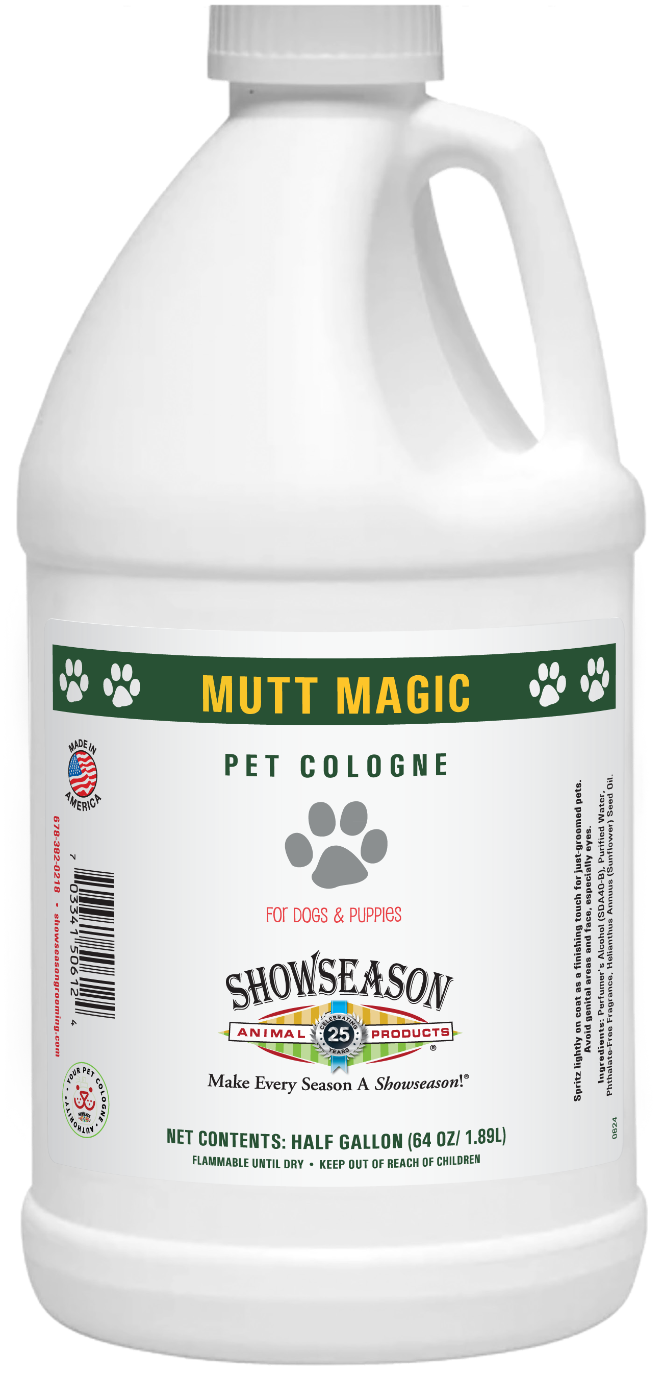 Mutt Magic Pet Cologne 1 gallon bottle. 