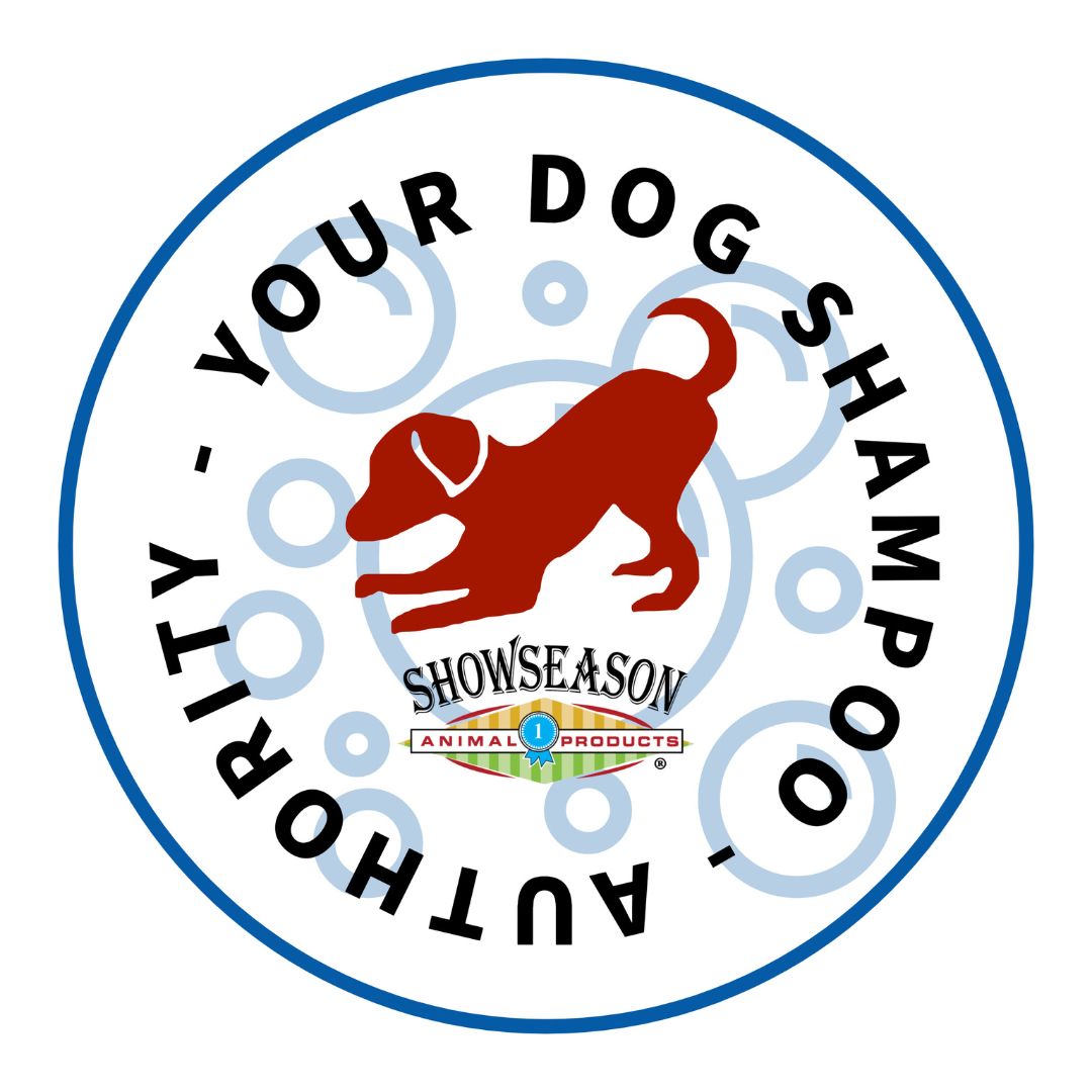 Showseason® Animal Products logo with “Your Dog Shampoo Authority” text encircling a stylized dog icon and soap bubbles