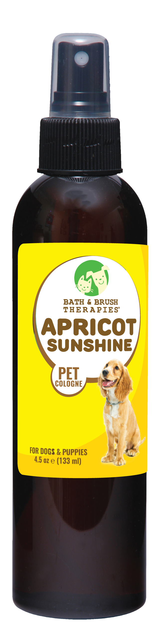 Apricot Sunshine Pet Cologne in 4.5 ounce pump spray bottle. 