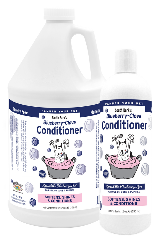 Blueberry-Clove Conditioner in one gallon and 12 ounce bottles. 