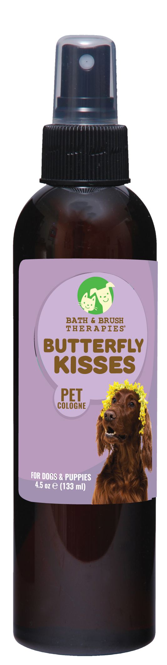 Butterfly Kisses Pet Cologne in 4.5 ounce pump spray bottle. 
