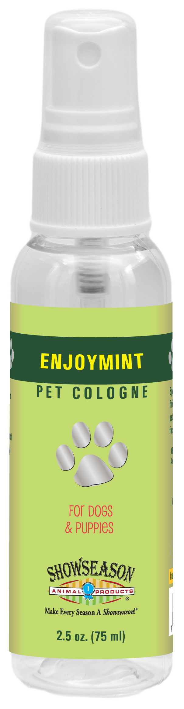 Enjoymint Pet Cologne in 2.5 ounce pump spray bottle. 