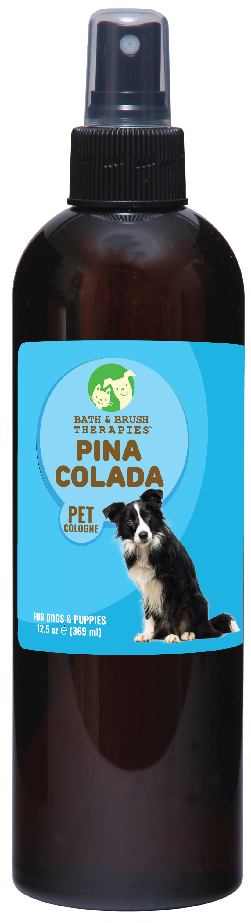 Bath and Brush Therapies Pina Colada Pet Cologne 12.5 ounce pump spray bottle.