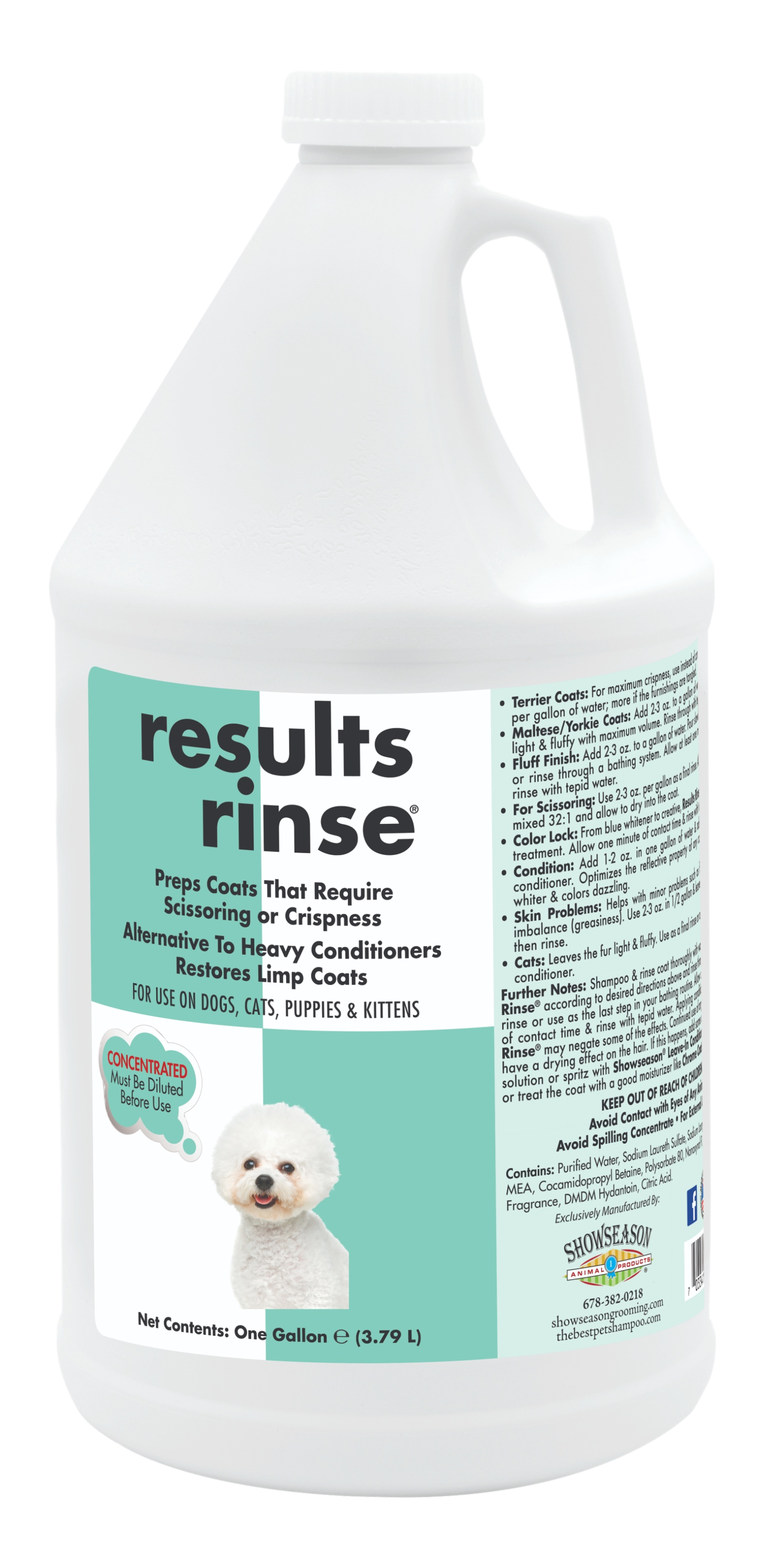 Results Rinse Coat Prep in a one gallon bottle. 