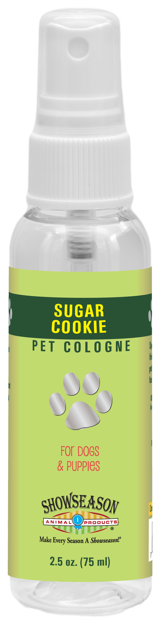Sugar Cookie Pet Cologne in 2.5 ounce spray bottle. 