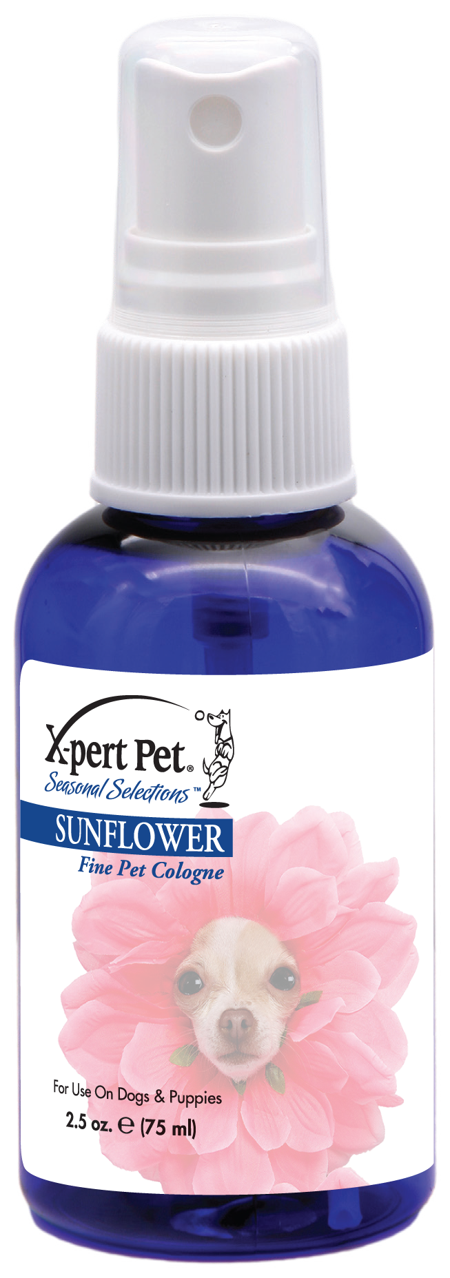 X-Pert Pet Seasonal Selections Sweet Pea Scent Fine Pet Cologne in t2.5 oz spray bottle. 